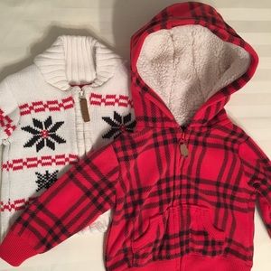 Red and White winter sweater set 6m